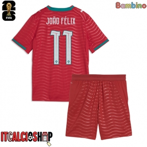 Portogallo Joao Felix #11 Prima Maglia Bambino Mondiali 2026 Manica Corta (+ Pantaloni corti)